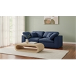 Meridian Furniture Serene Linen Fabric Deluxe Modular Sofa w/Pillows in Navy