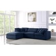 Meridian Furniture Serene Navy Durable Linen Fabric Modular Sectional