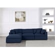 Meridian Furniture Serene Navy Durable Linen Fabric Modular Sectional