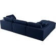 Meridian Furniture Serene Navy Durable Linen Fabric Modular Sectional