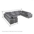 Meridian Furniture Serene Navy Durable Linen Fabric Modular Sectional