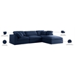 Meridian Furniture Serene Navy Durable Linen Fabric Modular Sectional