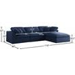 Meridian Furniture Serene Navy Durable Linen Fabric Modular Sectional