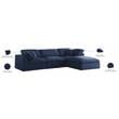 Meridian Furniture Serene Navy Durable Linen Fabric Modular Sectional