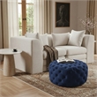 Meridian Furniture Addison Button Tufted Navy Velvet Ottoman and Bench