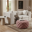 Meridian Furniture Addison Button Tufted Pink Velvet Ottoman and Bench