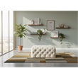 Meridian Furniture Ariel Button Tufted Cream Velvet Ottoman and Bench