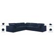Meridian Furniture Serene Navy Durable Linen Fabric Modular Sectional