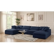 Meridian Furniture Serene Navy Durable Linen Fabric Modular Sectional