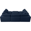 Meridian Furniture Serene Navy Durable Linen Fabric Modular Sectional