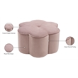 Meridian Furniture Daisy Flower Shaped Pink Velvet Ottoman