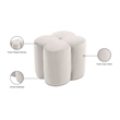 Meridian Furniture Clover Flower Shaped Cream Velvet Ottoman