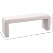 Meridian Furniture Minimalist Cream Velvet Bench