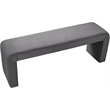 Meridian Furniture Minimalist Gray Velvet Bench