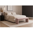 Meridian Furniture Minimalist Pink Velvet Bench