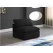 Meridian Furniture Plush Standard Black Velvet Modular Armless Chair