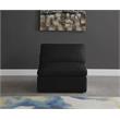 Meridian Furniture Plush Standard Black Velvet Modular Armless Chair