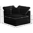Meridian Furniture Plush Standard Black Velvet Modular Corner Chair