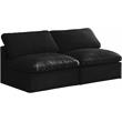 Meridian Furniture Plush Standard Black Velvet Modular Armless Sofa