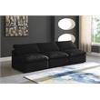Meridian Furniture Plush Standard Black Velvet Modular Armless Sofa