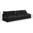 Meridian Furniture Plush Standard Black Velvet Modular Armless Sofa