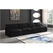 Meridian Furniture Plush Standard Black Velvet Modular Armless Sofa