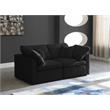 Meridian Furniture Plush Standard Black Velvet Modular Sofa