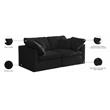 Meridian Furniture Plush Standard Black Velvet Modular Sofa