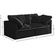 Meridian Furniture Plush Standard Black Velvet Modular Sofa
