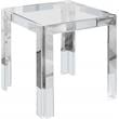 Meridian Furniture Casper Stainless Steel Squared Glass Top End Table in Chrome