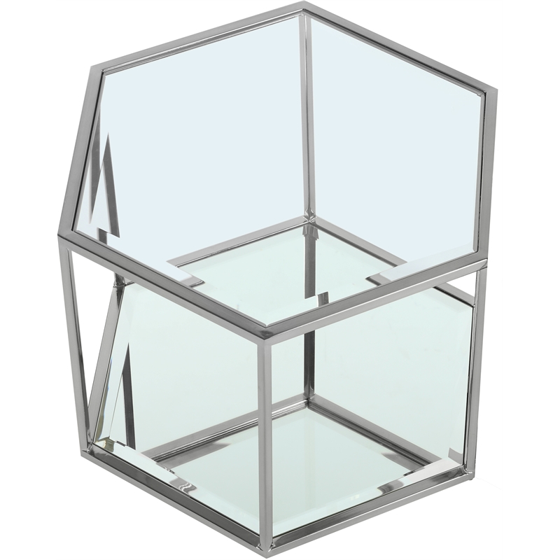 Meridian Furniture Sei Modular Stainless Steel and Glass Coffee Table