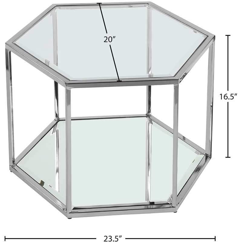Meridian Furniture Sei Modular Stainless Steel and Glass Coffee Table