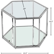 Meridian Furniture Sei Modular Stainless Steel and Glass Coffee Table