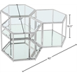 Meridian Furniture Sei Modular Stainless Steel and Glass 3 Piece Coffee Table