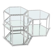 Meridian Furniture Sei Modular Stainless Steel and Glass 3 Piece Coffee Table