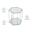 Meridian Furniture Sei Modular Stainless Steel and Glass End Table