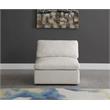 Meridian Furniture Plush Standard Cream Velvet Modular Armless Chair