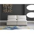Meridian Furniture Plush Standard Cream Velvet Modular Armless Sofa