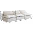 Meridian Furniture Plush Standard Cream Velvet Modular Armless Sofa