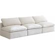 Meridian Furniture Plush Standard Cream Velvet Modular Armless Sofa