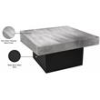 Meridian Furniture Palladium Textured Metal Coffee Table in Chrome