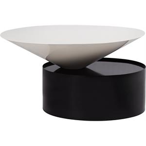 Meridian Furniture Damon 30&quot Coffee Table in White with Matte Black Metal Base