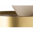 Meridian Furniture Damon White Metal Top End Table with Brushed Brass Metal Base