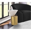 Meridian Furniture Damon White Metal Top End Table with Brushed Brass Metal Base