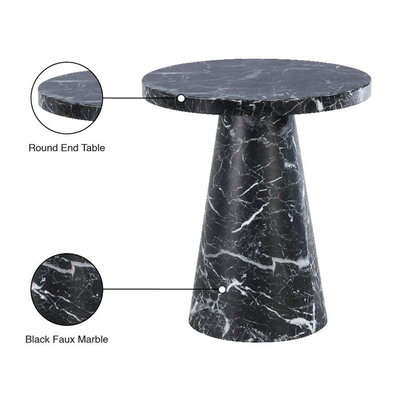 Meridian Furniture Omni Black Faux Marble 20