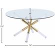 Meridian Furniture Mercury Acrylic and Gold Metal Glass Top Coffee Table