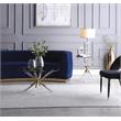 Meridian Furniture Mercury Acrylic and Gold Metal Glass Top End Table