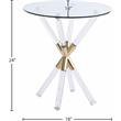 Meridian Furniture Mercury Acrylic and Gold Metal Glass Top End Table