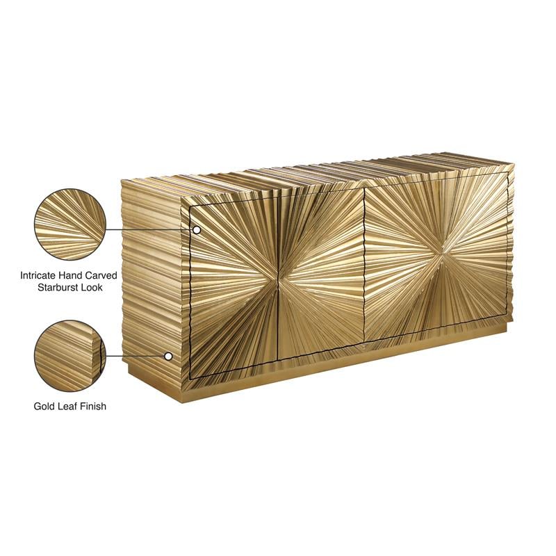Meridian Furniture Golda Gold Leaf Sideboard and Buffet