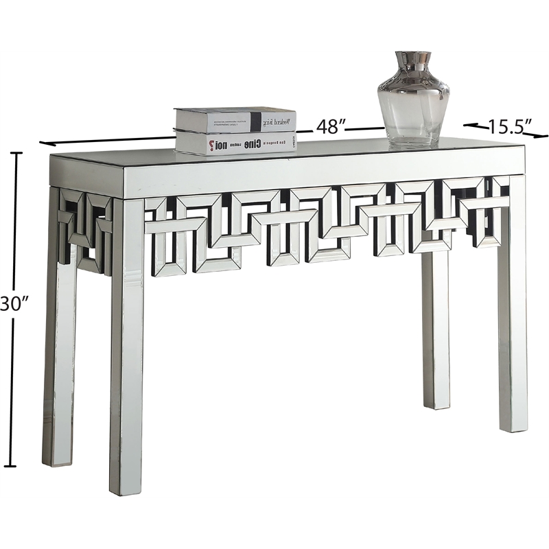 Meridian Furniture Aria Mirrored Geometric Designed Console Table